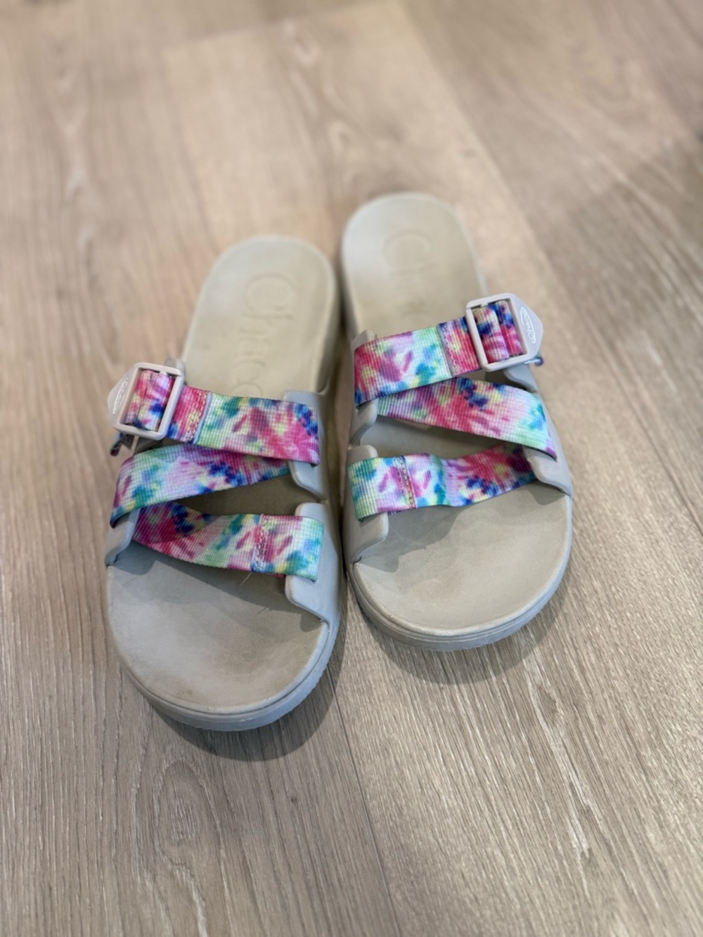 Chaco Multicolor Tie-Dye Strap Slide Sandals